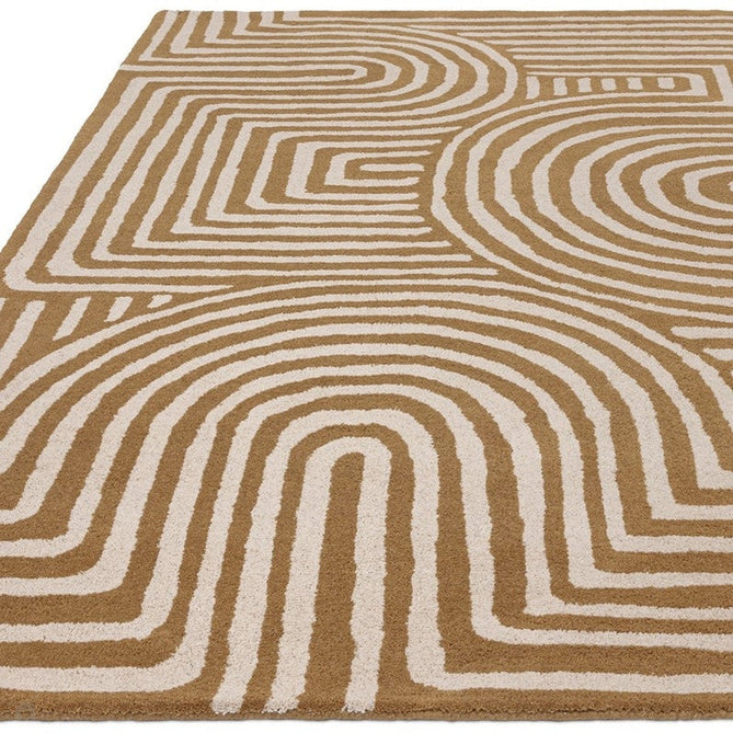 Reef RF28 Curve Modern Geometric Hand-Woven Wool Ochre Yellow/Cream Rug-Asiatic Carpets-Rug Love - The Most Loved Rug Store
