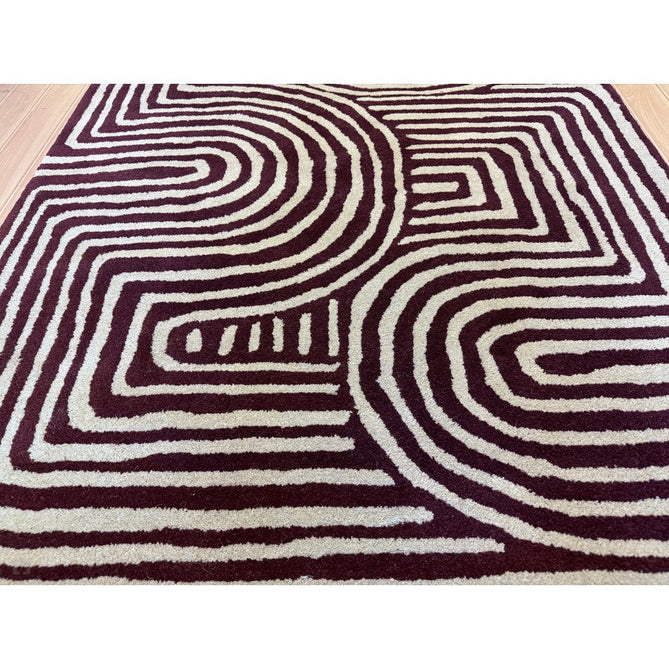 Reef RF29 Curve Modern Geometric Hand-Woven Wool Plum/Cream Rug-Asiatic Carpets-Rug Love - The Most Loved Rug Store