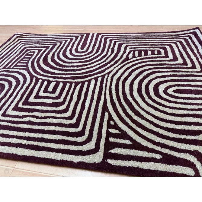 Reef RF29 Curve Modern Geometric Hand-Woven Wool Plum/Cream Rug-Asiatic Carpets-Rug Love - The Most Loved Rug Store