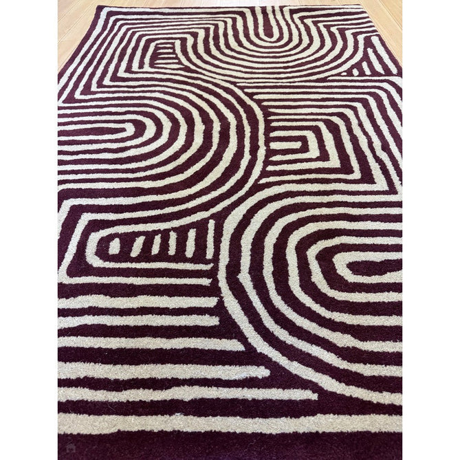 Reef RF29 Curve Modern Geometric Hand-Woven Wool Plum/Cream Rug-Asiatic Carpets-Rug Love - The Most Loved Rug Store