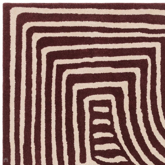 Reef RF29 Curve Modern Geometric Hand-Woven Wool Plum/Cream Rug-Asiatic Carpets-Rug Love - The Most Loved Rug Store