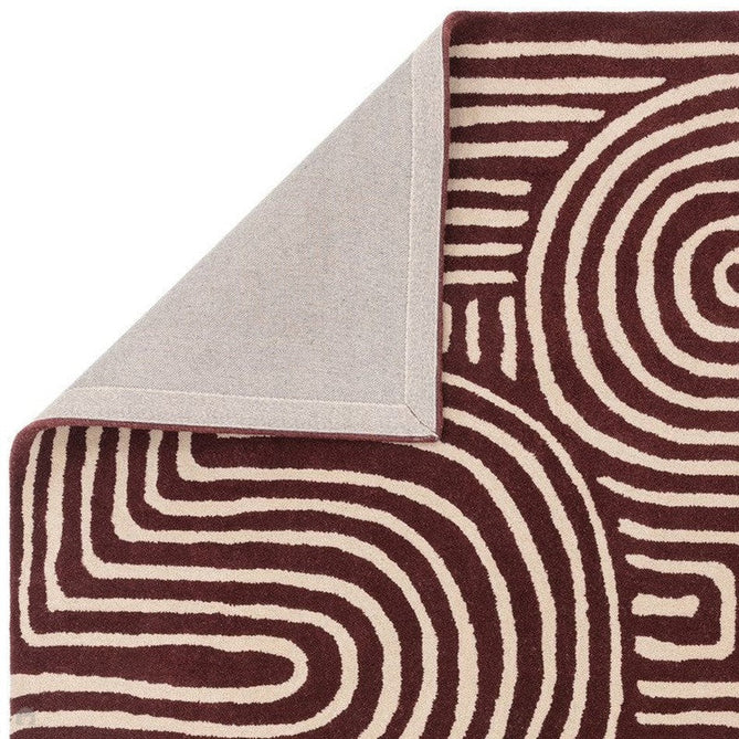 Reef RF29 Curve Modern Geometric Hand-Woven Wool Plum/Cream Rug-Asiatic Carpets-Rug Love - The Most Loved Rug Store