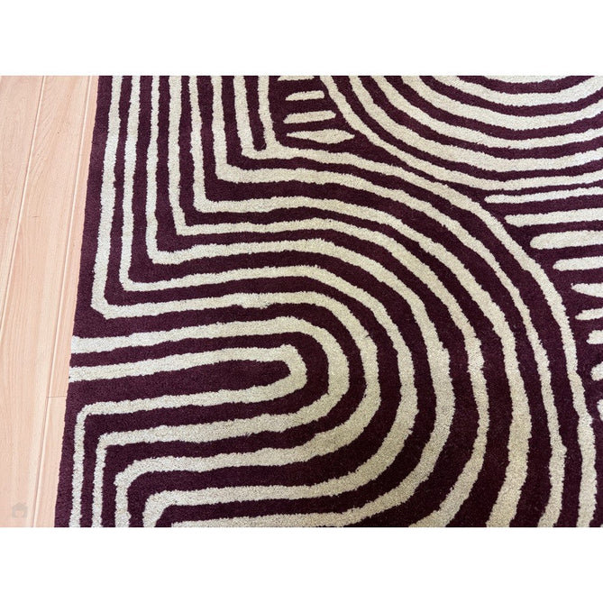 Reef RF29 Curve Modern Geometric Hand-Woven Wool Plum/Cream Rug-Asiatic Carpets-Rug Love - The Most Loved Rug Store