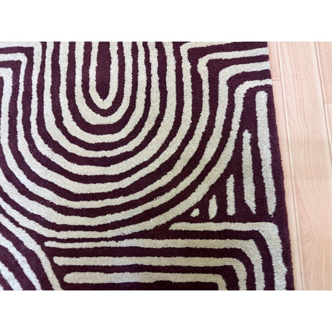 Reef RF29 Curve Modern Geometric Hand-Woven Wool Plum/Cream Rug-Asiatic Carpets-Rug Love - The Most Loved Rug Store
