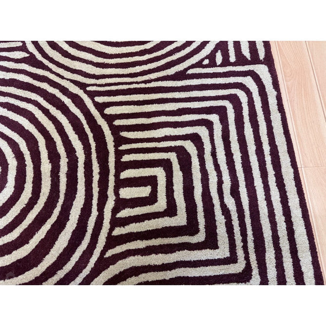 Reef RF29 Curve Modern Geometric Hand-Woven Wool Plum/Cream Rug-Asiatic Carpets-Rug Love - The Most Loved Rug Store
