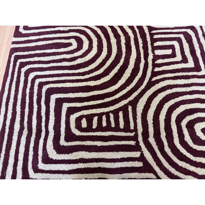 Reef RF29 Curve Modern Geometric Hand-Woven Wool Plum/Cream Rug-Asiatic Carpets-Rug Love - The Most Loved Rug Store