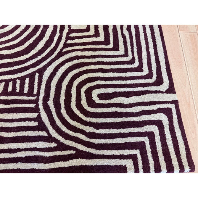 Reef RF29 Curve Modern Geometric Hand-Woven Wool Plum/Cream Rug-Asiatic Carpets-Rug Love - The Most Loved Rug Store
