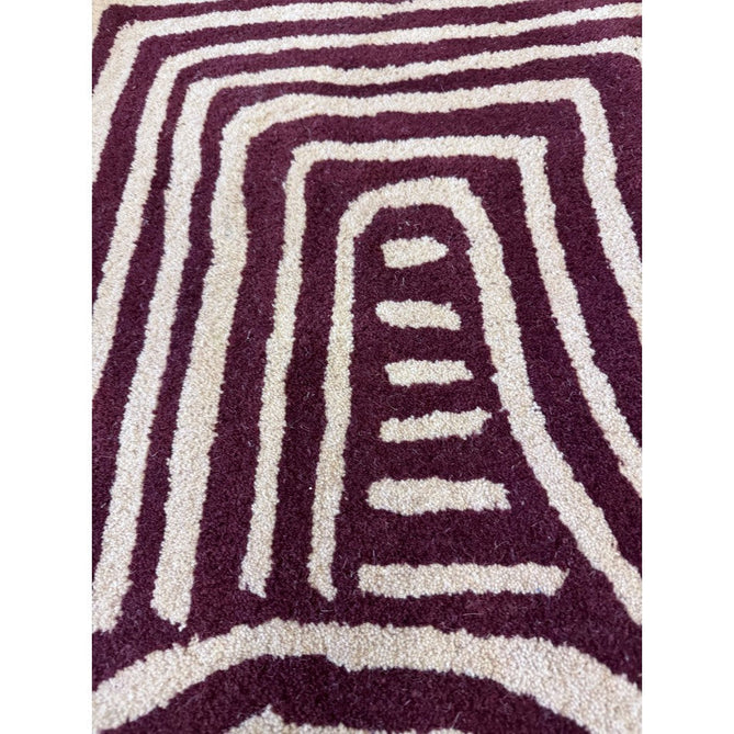 Reef RF29 Curve Modern Geometric Hand-Woven Wool Plum/Cream Rug-Asiatic Carpets-Rug Love - The Most Loved Rug Store