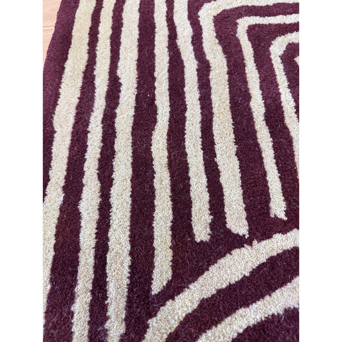 Reef RF29 Curve Modern Geometric Hand-Woven Wool Plum/Cream Rug-Asiatic Carpets-Rug Love - The Most Loved Rug Store