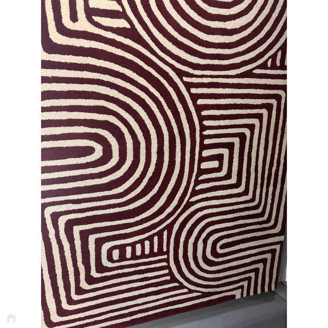 Reef RF29 Curve Modern Geometric Hand-Woven Wool Plum/Cream Rug-Asiatic Carpets-Rug Love - The Most Loved Rug Store