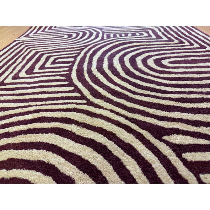 Reef RF29 Curve Modern Geometric Hand-Woven Wool Plum/Cream Rug-Asiatic Carpets-Rug Love - The Most Loved Rug Store