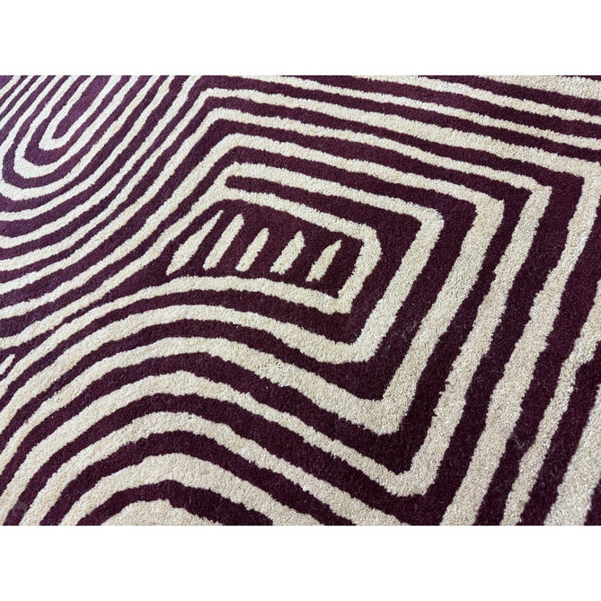 Reef RF29 Curve Modern Geometric Hand-Woven Wool Plum/Cream Rug-Asiatic Carpets-Rug Love - The Most Loved Rug Store