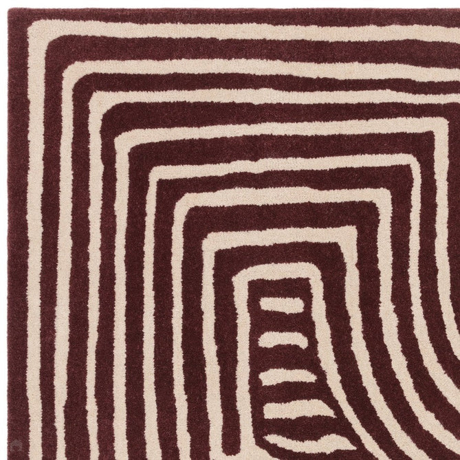 Reef RF29 Curve Modern Geometric Hand-Woven Wool Plum/Cream Rug-Asiatic Carpets-Rug Love - The Most Loved Rug Store