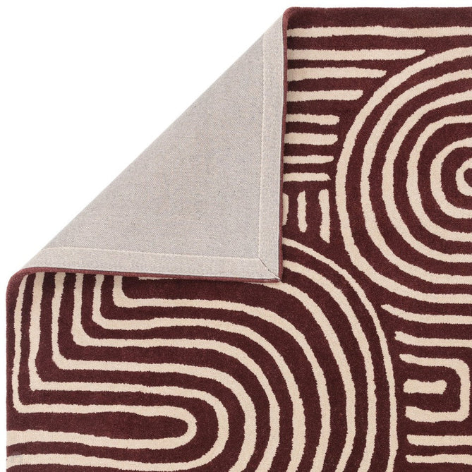Reef RF29 Curve Modern Geometric Hand-Woven Wool Plum/Cream Rug-Asiatic Carpets-Rug Love - The Most Loved Rug Store
