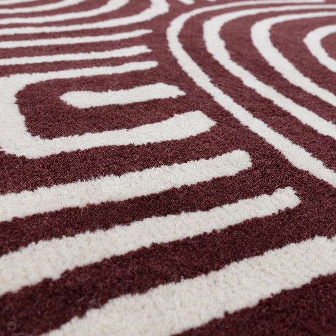Reef RF29 Curve Modern Geometric Hand-Woven Wool Plum/Cream Rug-Asiatic Carpets-Rug Love - The Most Loved Rug Store