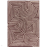 Reef RF29 Curve Modern Geometric Hand-Woven Wool Plum/Multi Rug