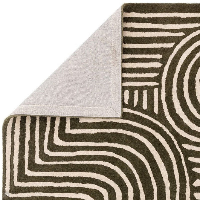 Reef RF30 Curve Modern Geometric Hand-Woven Wool Forest Green/Cream Rug-Asiatic Carpets-Rug Love - The Most Loved Rug Store