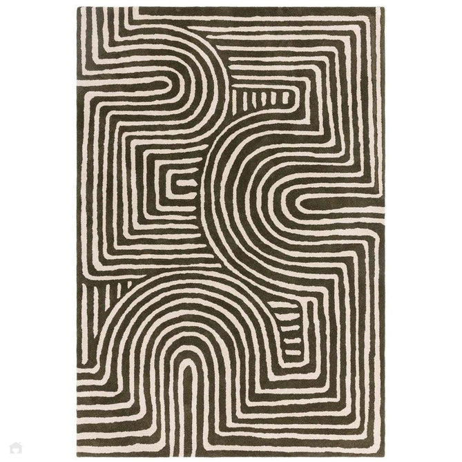 Reef RF30 Curve Modern Geometric Hand-Woven Wool Forest Green/Cream Rug-Asiatic Carpets-Rug Love - The Most Loved Rug Store