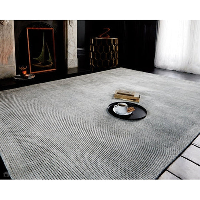 Reko Modern Plain Textured Ribbed Lines Viscose/Cotton Shimmer Flatweave French Grey Rug-Asiatic Carpets-Rug Love - The Most Loved Rug Store