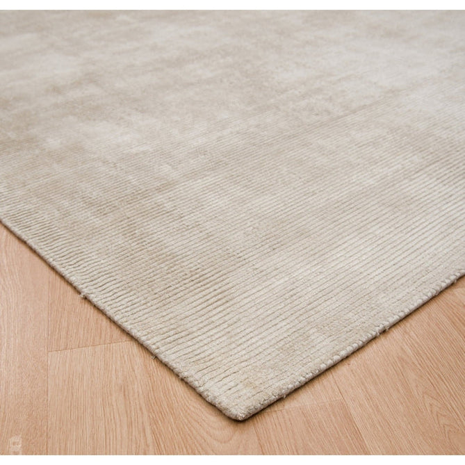 Reko Modern Plain Textured Ribbed Lines Viscose/Cotton Shimmer Flatweave Putty Rug-Asiatic Carpets-Rug Love - The Most Loved Rug Store