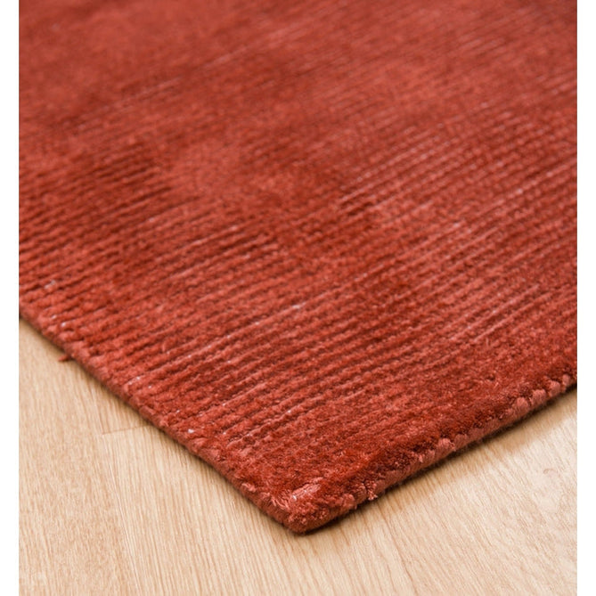 Reko Modern Plain Textured Ribbed Lines Viscose/Cotton Shimmer Flatweave Red Rug-Asiatic Carpets-Rug Love - The Most Loved Rug Store