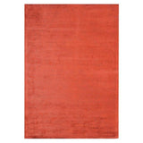 Reko Modern Plain Textured Ribbed Lines Viscose/Cotton Shimmer Flatweave Red Rug