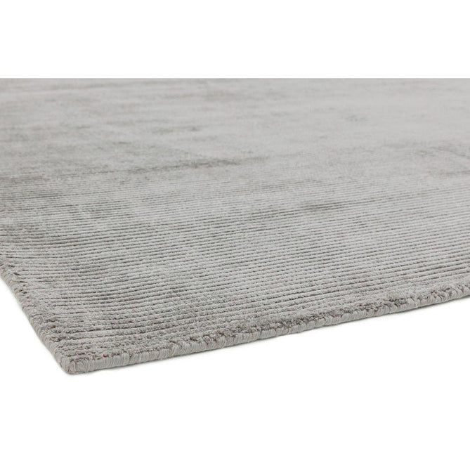 Reko Modern Plain Textured Ribbed Lines Viscose/Cotton Shimmer Flatweave Silver Rug-Asiatic Carpets-Rug Love - The Most Loved Rug Store