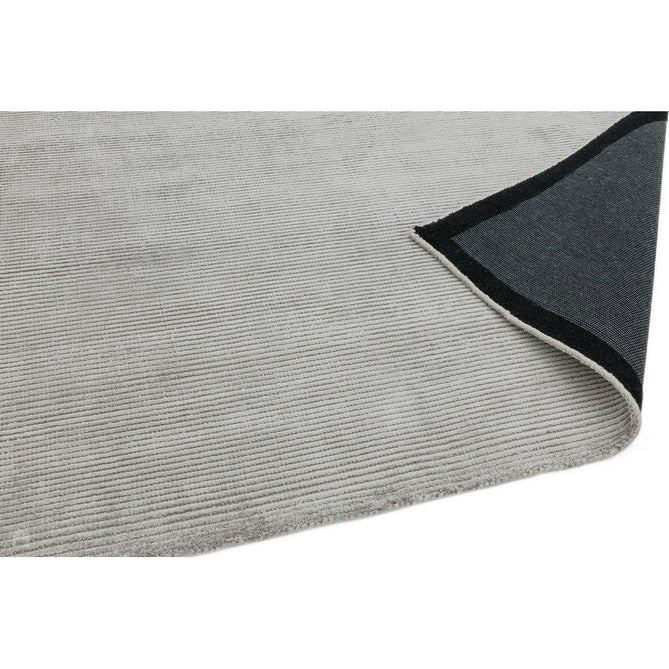 Reko Modern Plain Textured Ribbed Lines Viscose/Cotton Shimmer Flatweave Silver Rug-Asiatic Carpets-Rug Love - The Most Loved Rug Store