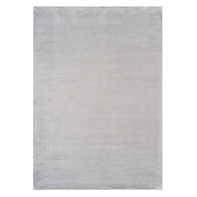 Reko Modern Plain Textured Ribbed Lines Viscose/Cotton Shimmer Flatweave Silver Rug-Asiatic Carpets-Rug Love - The Most Loved Rug Store