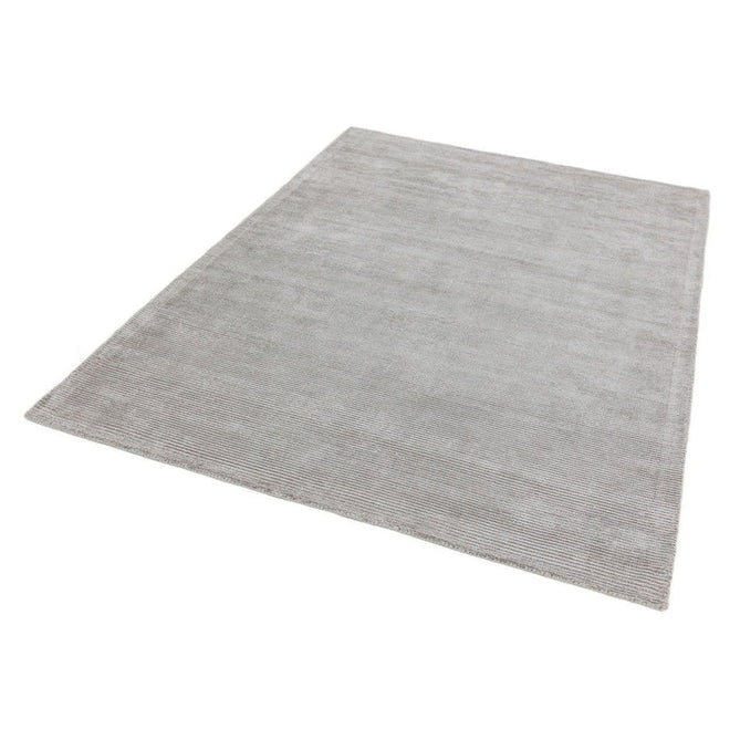 Reko Modern Plain Textured Ribbed Lines Viscose/Cotton Shimmer Flatweave Silver Rug-Asiatic Carpets-Rug Love - The Most Loved Rug Store