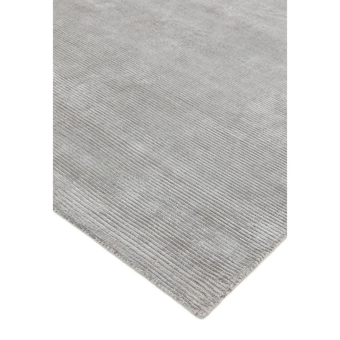 Reko Modern Plain Textured Ribbed Lines Viscose/Cotton Shimmer Flatweave Silver Rug-Asiatic Carpets-Rug Love - The Most Loved Rug Store