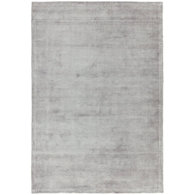 Reko Modern Plain Textured Ribbed Lines Viscose/Cotton Shimmer Flatweave Silver Rug-Asiatic Carpets-Rug Love - The Most Loved Rug Store