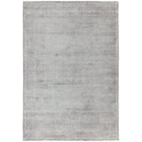 Reko Modern Plain Textured Ribbed Lines Viscose/Cotton Shimmer Flatweave Silver Rug