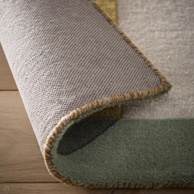 Retro Deco Modern Curved Layered Geometric Colour Block Hand-Woven Wool Tan/Mustard/Rust Red/Olive/Soft Beige/Ivory/Muted Peach Rug-Origins-Rug Love - The Most Loved Rug Store