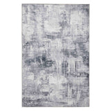 Rio G4719 Modern Abstract Distressed Lightweight Printed Polyester Flatweave Grey Rug