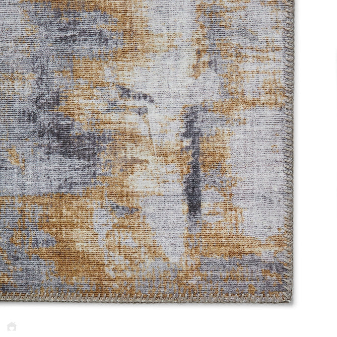 Rio G4719 Modern Abstract Distressed Lightweight Printed Polyester Flatweave Grey/Yellow Rug-Think Rugs-Rug Love - The Most Loved Rug Store