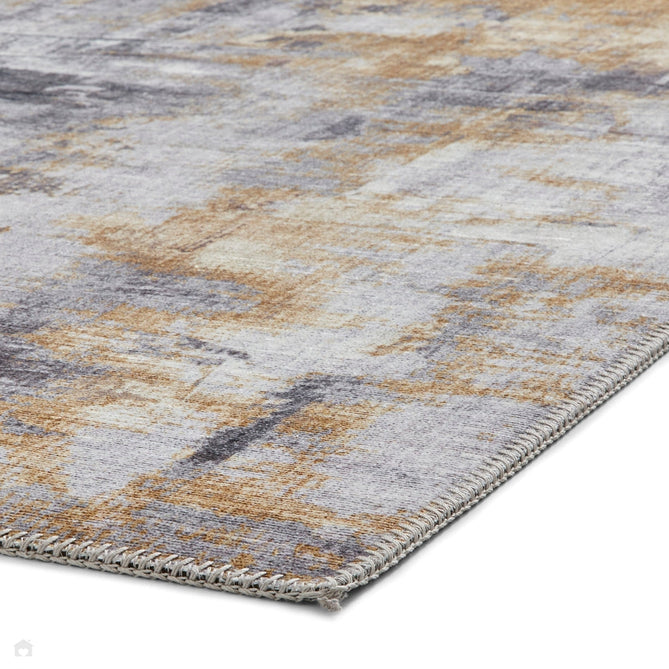 Rio G4719 Modern Abstract Distressed Lightweight Printed Polyester Flatweave Grey/Yellow Rug-Think Rugs-Rug Love - The Most Loved Rug Store