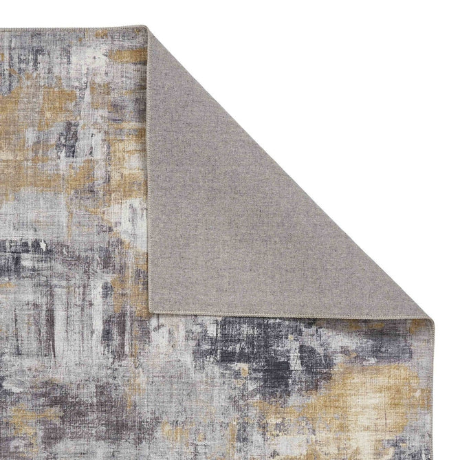 Rio G4719 Modern Abstract Distressed Lightweight Printed Polyester Flatweave Grey/Yellow Rug-Think Rugs-Rug Love - The Most Loved Rug Store
