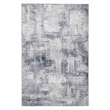 Rio G4719 Modern Abstract Distressed Printed Polyester Flatweave Grey Rug