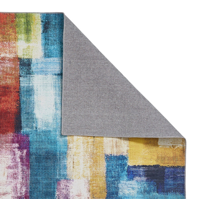 Rio G4721 Modern Abstract Distressed Lightweight Printed Polyester Flatweave Multicolour Rug-Think Rugs-Rug Love - The Most Loved Rug Store