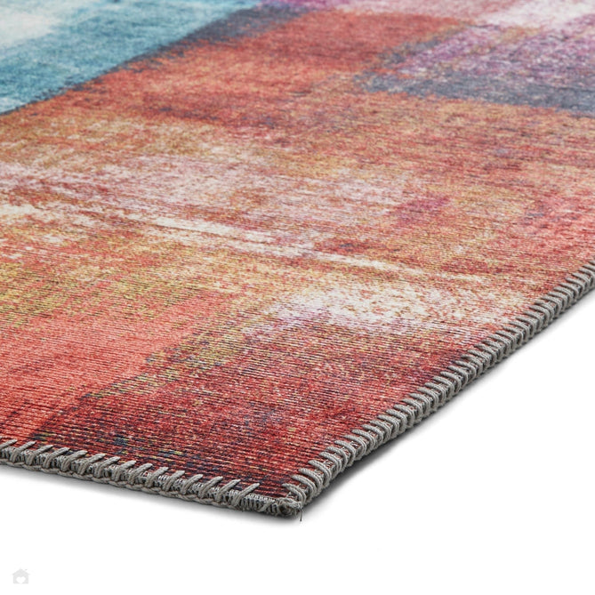 Rio G4721 Modern Abstract Distressed Lightweight Printed Polyester Flatweave Multicolour Rug-Think Rugs-Rug Love - The Most Loved Rug Store