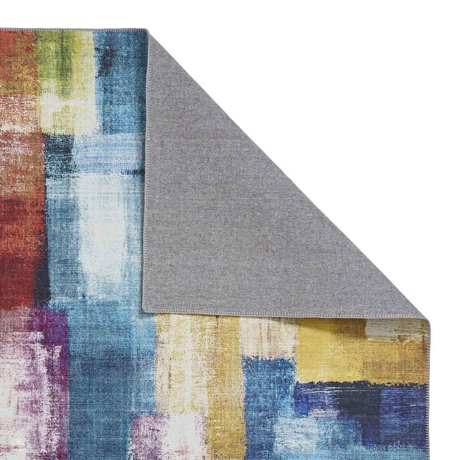 Rio G4721 Modern Abstract Distressed Lightweight Printed Polyester Flatweave Multicolour Rug-Think Rugs-Rug Love - The Most Loved Rug Store