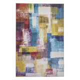 Rio G4721 Modern Abstract Distressed Lightweight Printed Polyester Flatweave Multicolour Rug