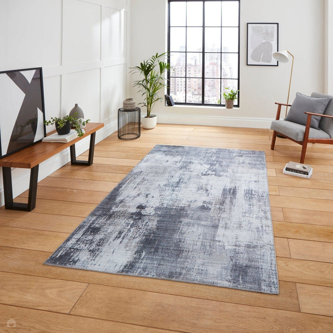 Rio G5536 Modern Abstract Distressed Lightweight Printed Polyester Flatweave Grey Rug-Think Rugs-Rug Love - The Most Loved Rug Store