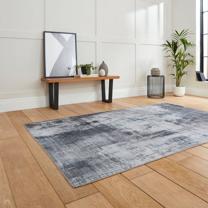 Rio G5536 Modern Abstract Distressed Lightweight Printed Polyester Flatweave Grey Rug-Think Rugs-Rug Love - The Most Loved Rug Store