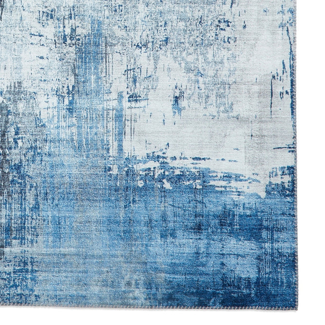 Rio G5536 Modern Abstract Distressed Lightweight Printed Polyester Flatweave Grey/Blue Rug-Think Rugs-Rug Love - The Most Loved Rug Store