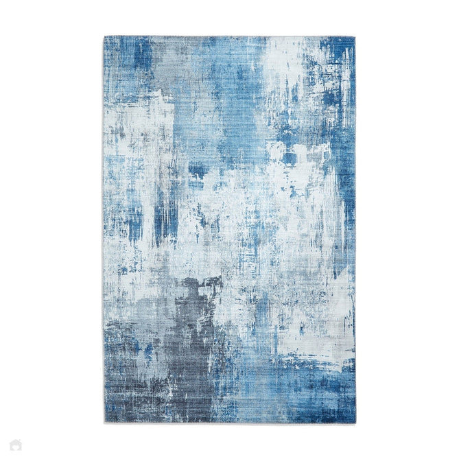 Rio G5536 Modern Abstract Distressed Lightweight Printed Polyester Flatweave Grey/Blue Rug-Think Rugs-Rug Love - The Most Loved Rug Store