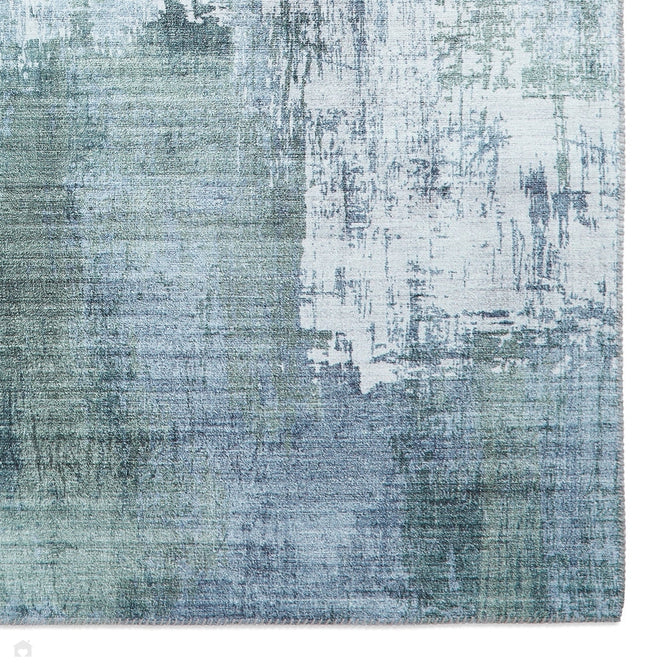 Rio G5536 Modern Abstract Distressed Lightweight Printed Polyester Flatweave Grey/Green Rug-Think Rugs-Rug Love - The Most Loved Rug Store