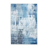 Rio G5536 Modern Abstract Distressed Printed Polyester Flatweave Grey/Blue Rug