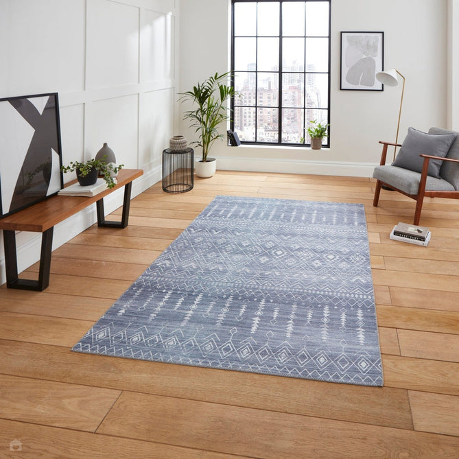 Rio K5308 Modern Abstract Distressed Lightweight Printed Polyester Flatweave Grey Rug-Think Rugs-Rug Love - The Most Loved Rug Store